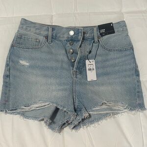 High rise denim shorts